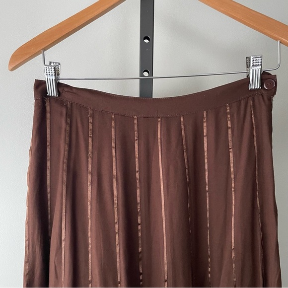 Temptation Boho Fairycore Peasant Midi Skirt Brown Size Medium - Picture 4 of 6